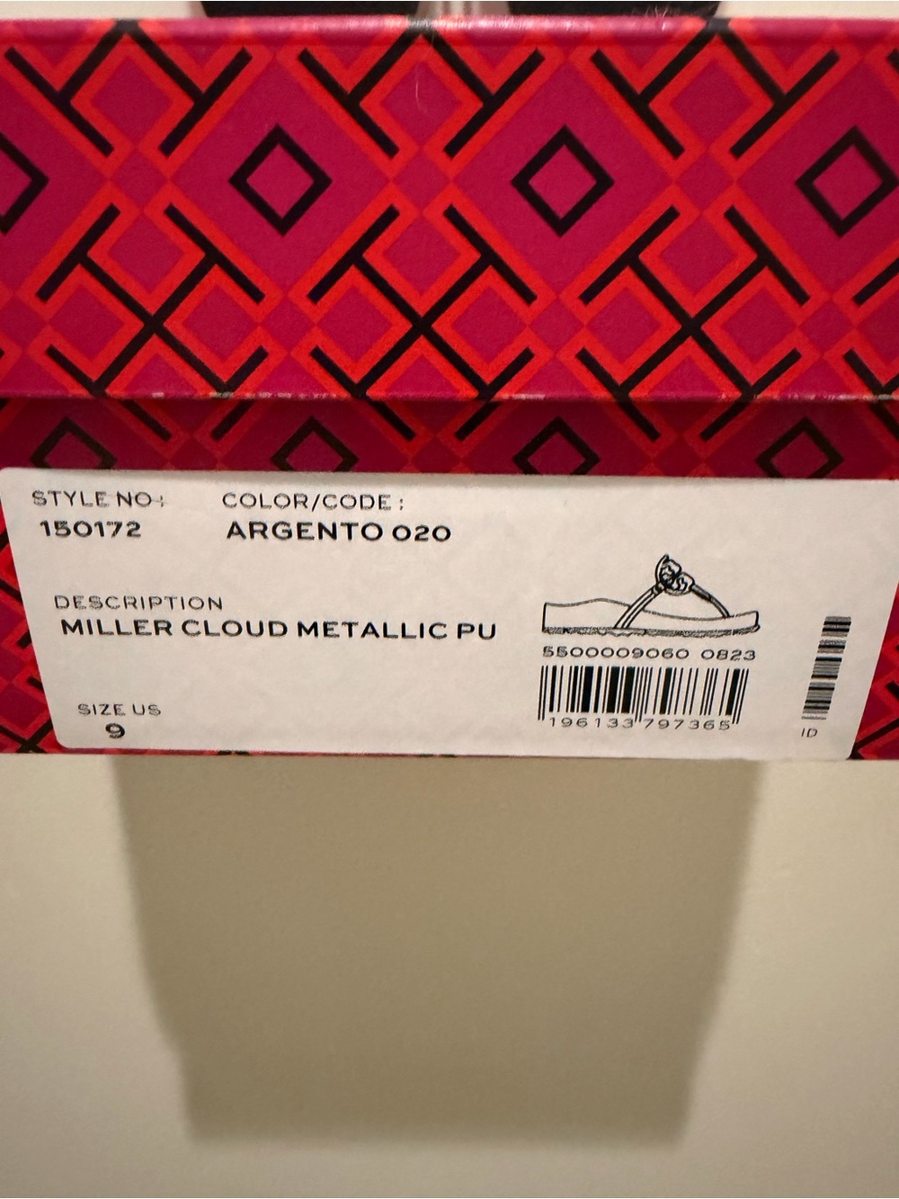 Tory Burch Metallic Silver Logo Thong Sandals - Picture 9 of 9